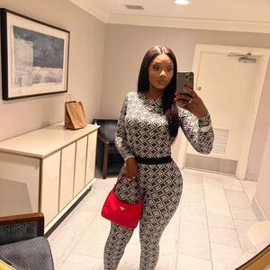 Marine Serre Black and White Patterned Pantset